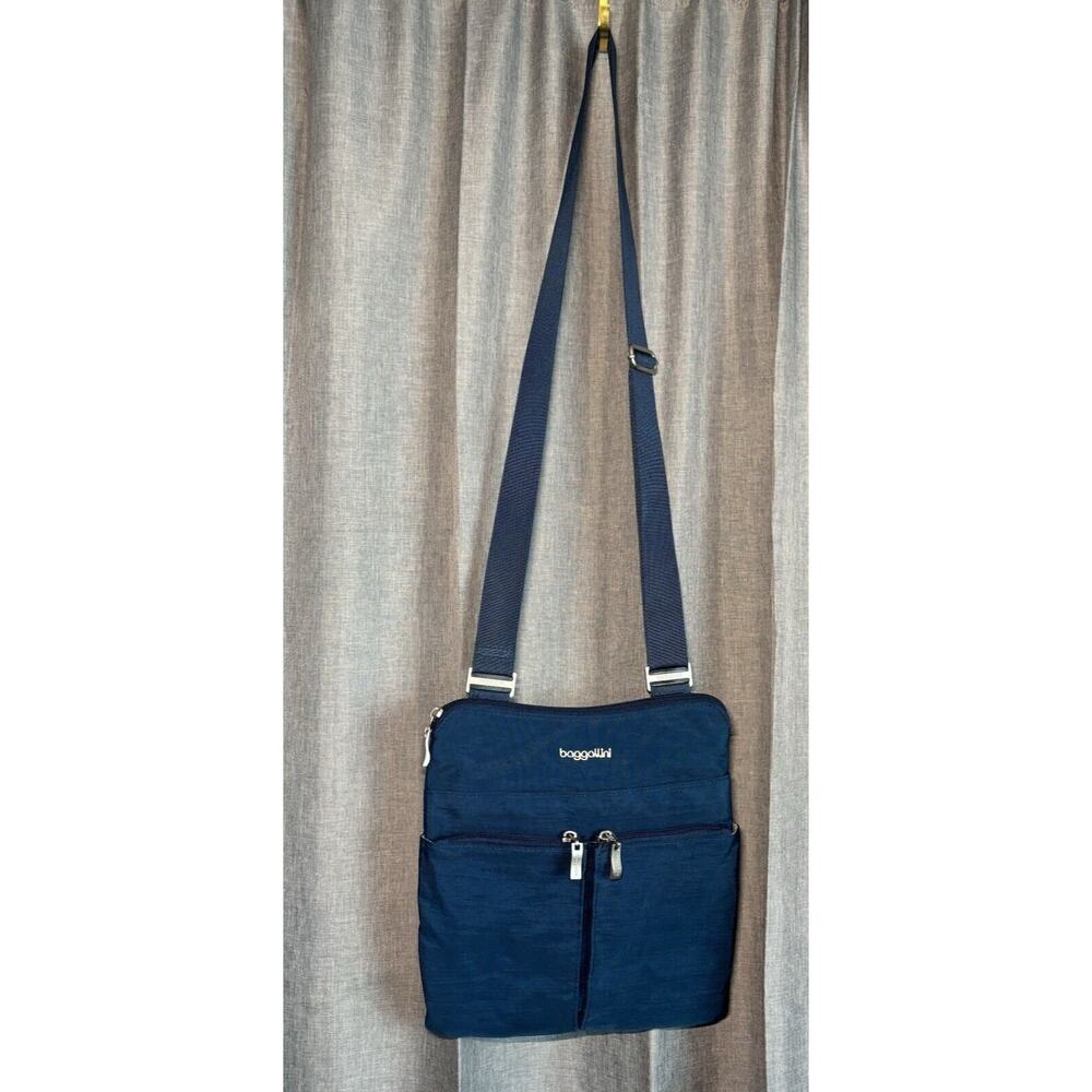 Baggallini Handbag Horizon Adjustable Crossbody pacific Blue Multipocket